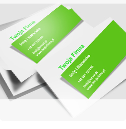 Ciekawe wizytówki z zieloną abstrakcją. Drukarnia wizytówek online.