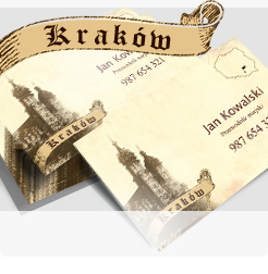 Wizytówki Kraków z najpiękniejszymi zabytkami miasta na przykład fenomenalny Zamek na Wawelu.