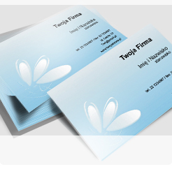 edytor wizytówek Klasyczny błękitny wzór z subtelnymi białymi płatkami kwiatów