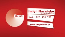 projekt wizytówki biale paski czerwone tlo