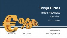 szablon wizytówki finanse procenty na walutach