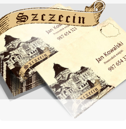edytor wizytówek Wizytówki Szczecin - druk miasta  z zabytkiem tego pięknego miejsca.